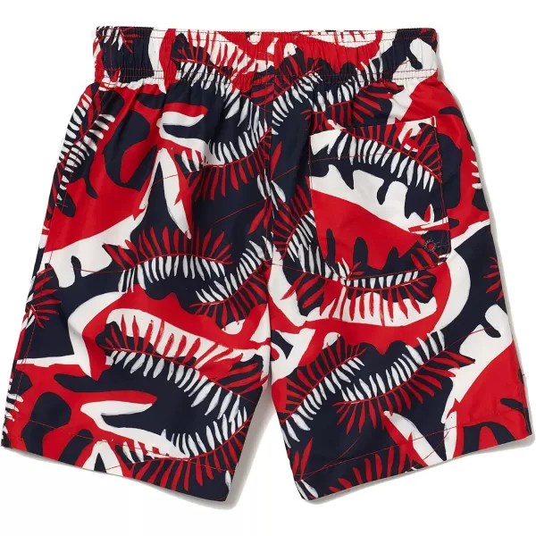 Speedo Boys Swim Trunk Mid Length Redondo PrintedCoral Leaves High Risk Red