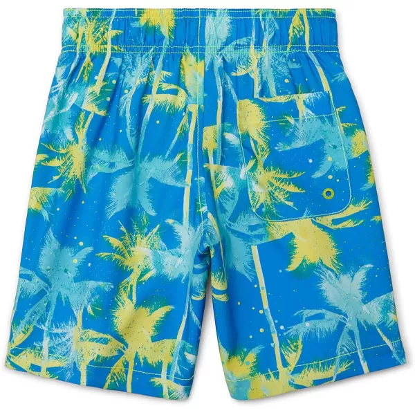 Speedo Boys Swim Trunk Mid Length Redondo PrintedPalms Blue Atoll