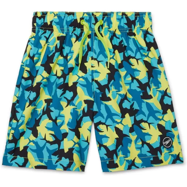 Speedo Boys Swim Trunk Mid Length Redondo PrintedShark Acid Lime