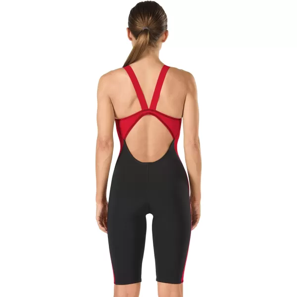 Speedo Female SwimsuitPowerplus KneeskinBlackTrue Red