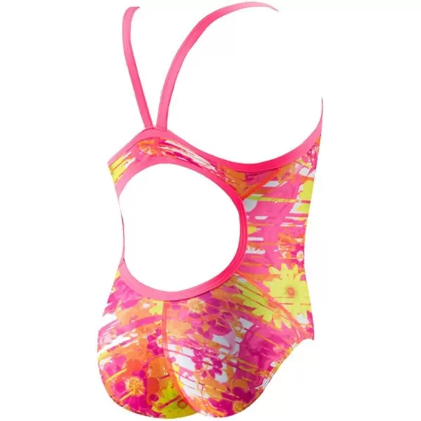 Speedo Flipturns Printed Propel Back  ProLTPink Orange