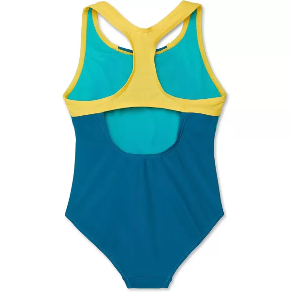 Speedo Girls Swimsuit One Piece Mesh Splice Thick StrapOcean Depths