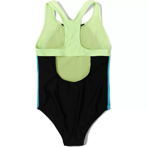 Speedo Girls Swimsuit One Piece Mesh Splice Thick StrapParadise Green