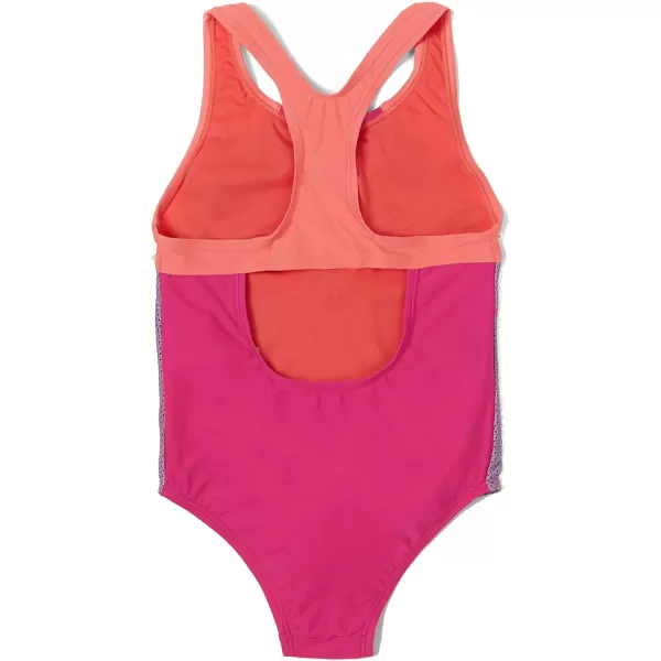 Speedo Girls Swimsuit One Piece Mesh Splice Thick StrapRose Violet