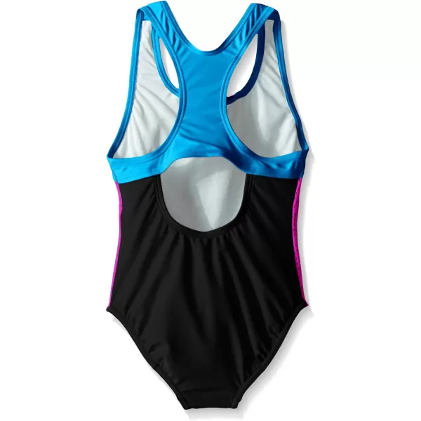 Speedo Girls Swimsuit One Piece Mesh Splice Thick StrapSpeedo Black