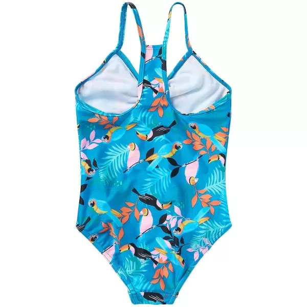 Speedo Girls Thin Strap One Piece SwimsuitBlueCapri Breeze