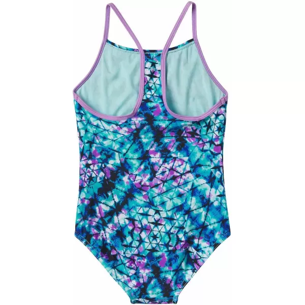 Speedo Girls Thin Strap One Piece SwimsuitDeep AquaPurple