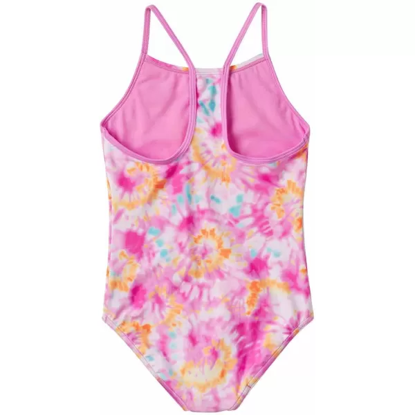 Speedo Girls Thin Strap One Piece SwimsuitWatercolor Pink