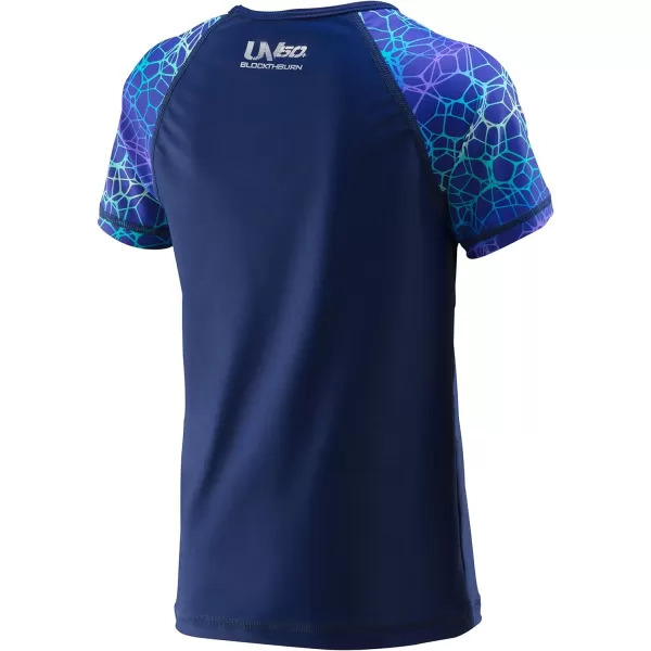 Speedo Girls UV Swim Shirt Short Sleeve Printed RashguardUv Swim Shirt Short Sleeve Printed Rashguard Blue Harmony