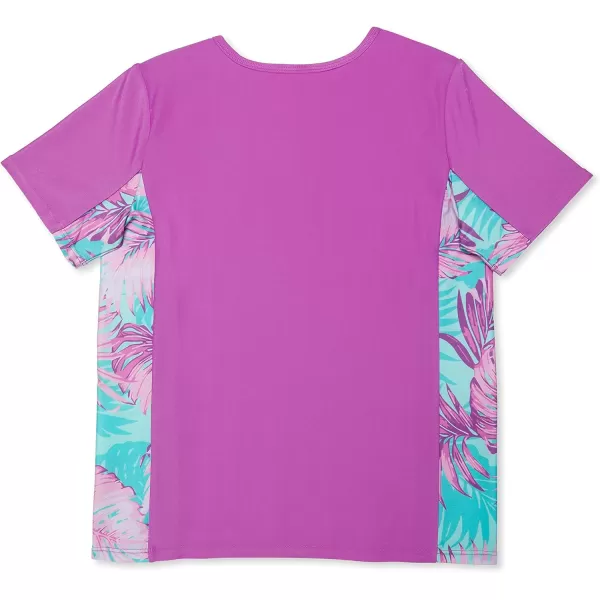 Speedo Girls UV Swim Shirt Short Sleeve Printed RashguardUv Swim Shirt Short Sleeve Printed Rashguard Ceramic Splice