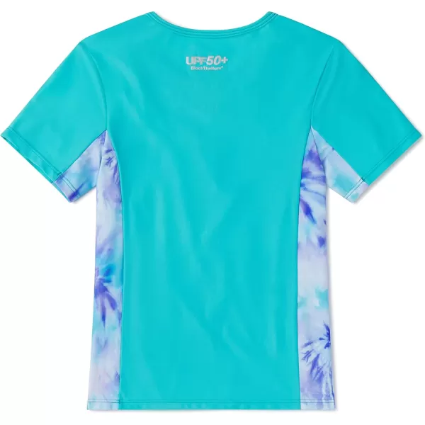 Speedo Girls UV Swim Shirt Short Sleeve Printed RashguardUv Swim Shirt Short Sleeve Printed Rashguard Scuba Blue