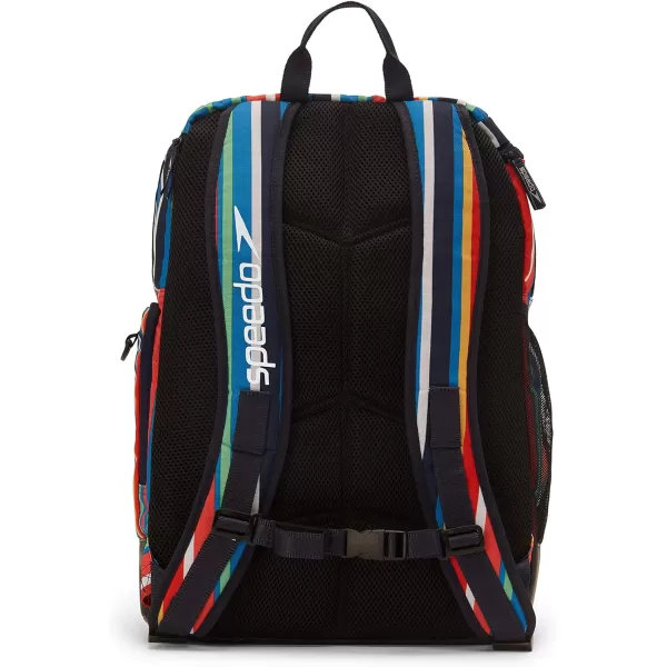 Speedo Large Teamster Backpack 35Liter Stripe Multi 20 One SizeSpeedo Large Teamster Backpack 35Liter Stripe Multi 20 One Size