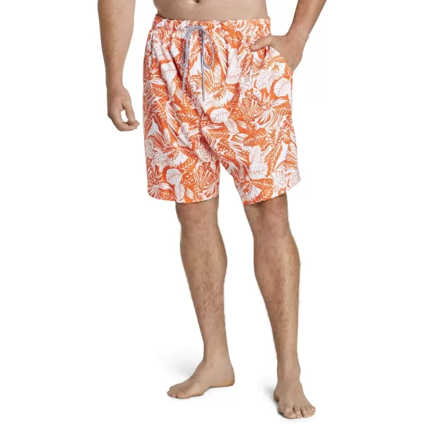 Speedo Mens Swim Trunk Big and Tall RedondoOrange PopWhite