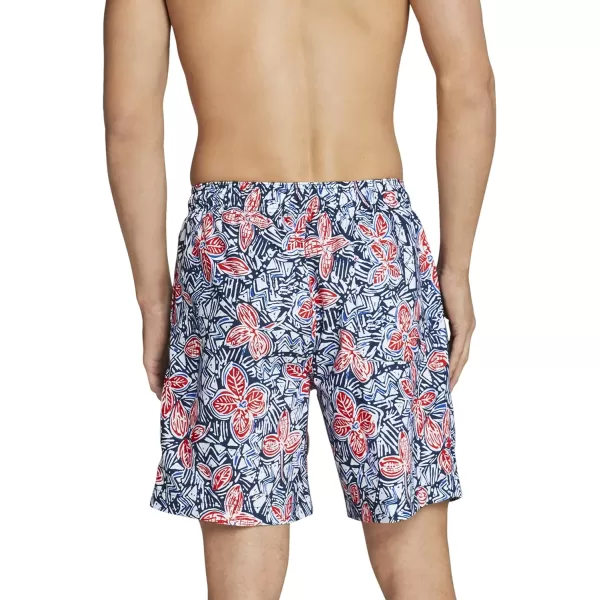 Speedo Mens Swim Trunk Mid Length Redondo FloralRedWhiteBlue