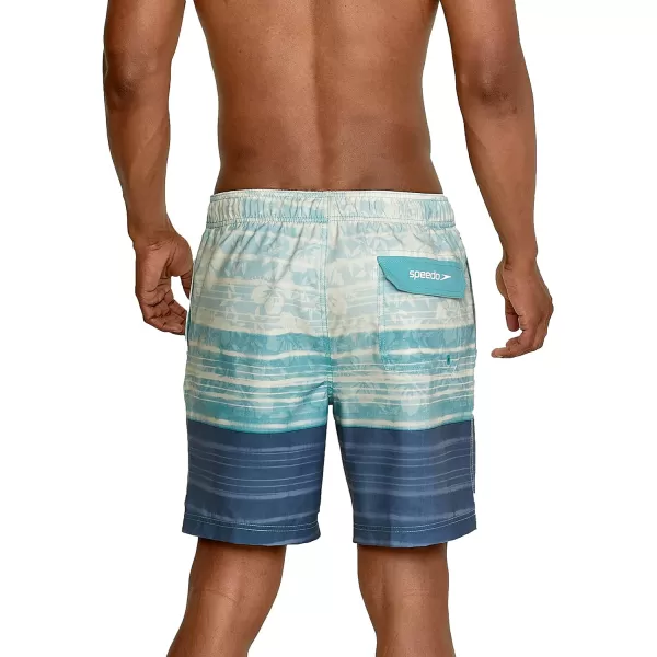 Speedo Mens Swim Trunk Mid Length Redondo FloralReign China Blue