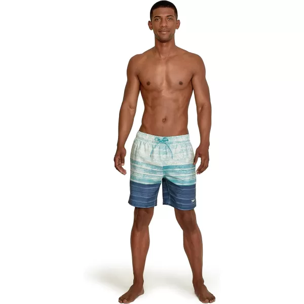 Speedo Mens Swim Trunk Mid Length Redondo FloralReign China Blue