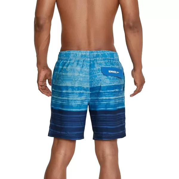 Speedo Mens Swim Trunk Mid Length Redondo FloralReign Peacoat