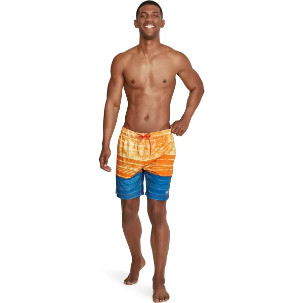 Speedo Mens Swim Trunk Mid Length Redondo FloralReign Vallata Blue