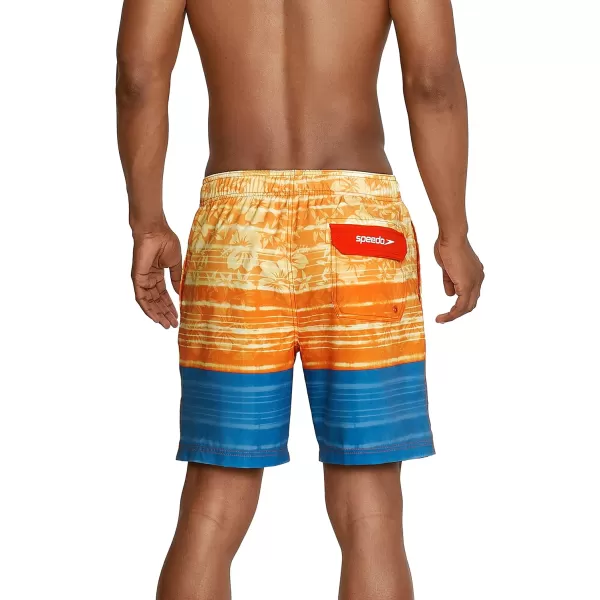 Speedo Mens Swim Trunk Mid Length Redondo FloralReign Vallata Blue