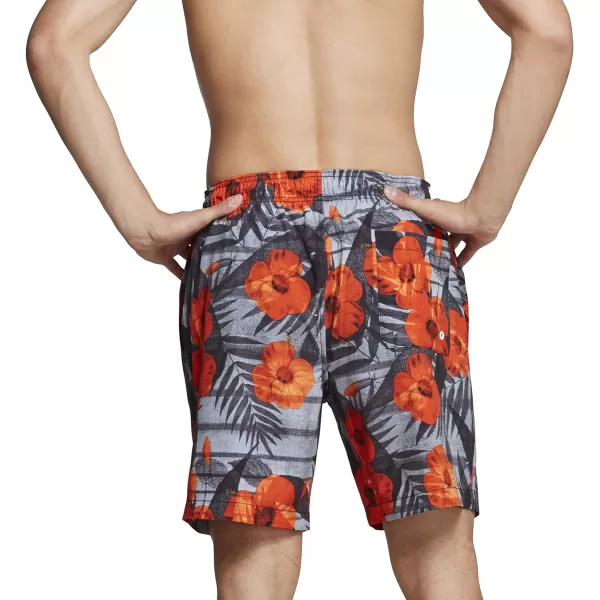 Speedo Mens Swim Trunk Mid Length Redondo FloralSpeedo Orange