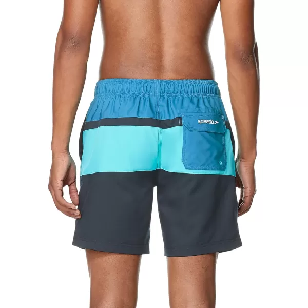 Speedo Mens Swim Trunk Mid Length Redondo StripeCeramic Block