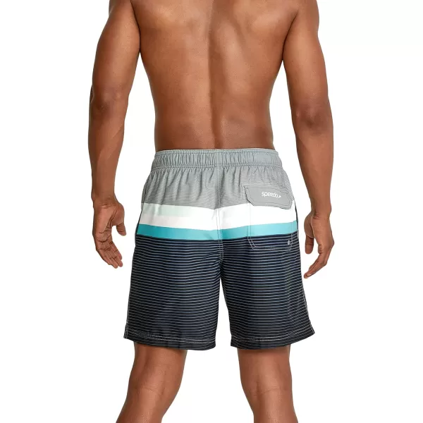 Speedo Mens Swim Trunk Mid Length Redondo StripeMonument