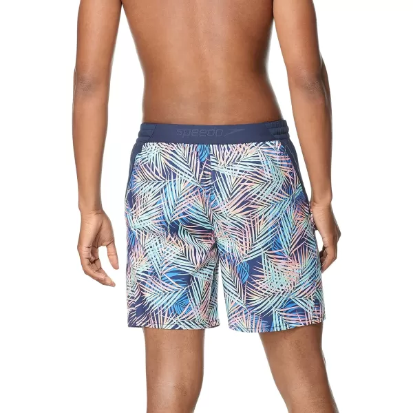 Speedo Mens Swim Trunk Mid Length SeasideThrowing Shade Hot Coral