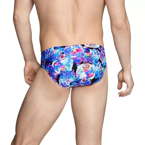 Speedo Mens Swimsuit Brief Endurance Lite Turnz PrintedBaja Blue