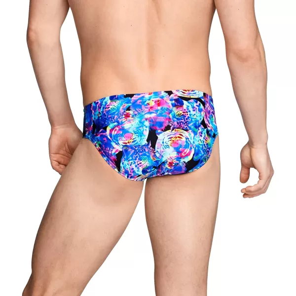 Speedo Mens Swimsuit Brief Endurance Lite Turnz PrintedBaja Blue