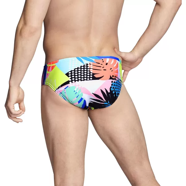 Speedo Mens Swimsuit Brief Endurance Lite Turnz PrintedBlackTurquoise