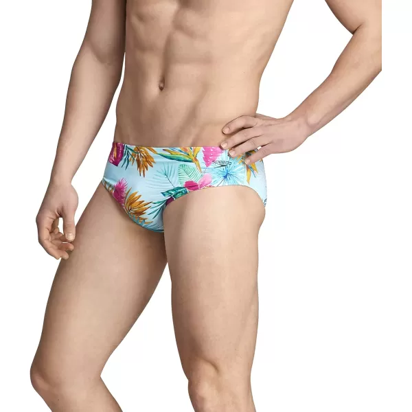 Speedo Mens Swimsuit Brief Endurance Lite Turnz PrintedBlue Hawaii