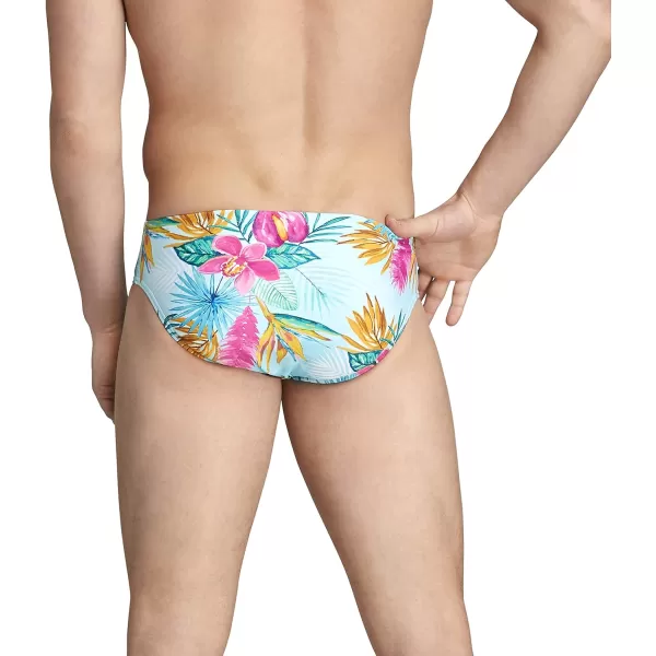 Speedo Mens Swimsuit Brief Endurance Lite Turnz PrintedBlue Hawaii