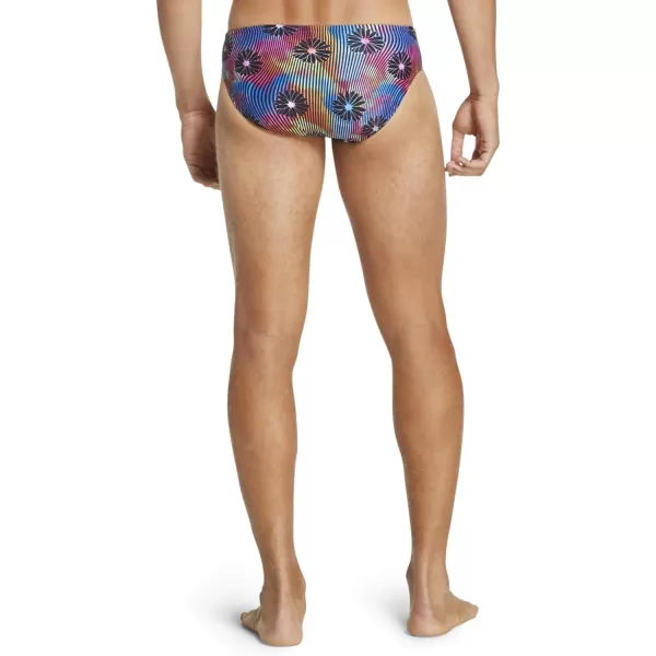 Speedo Mens Swimsuit Brief Endurance Lite Turnz PrintedBlue Lemonade