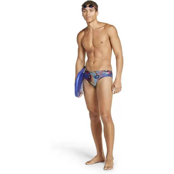 Speedo Mens Swimsuit Brief Endurance Lite Turnz PrintedBlue Lemonade
