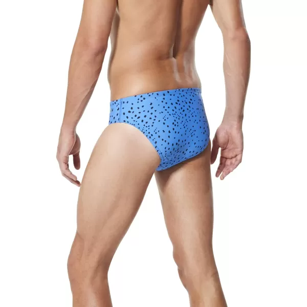 Speedo Mens Swimsuit Brief Endurance Lite Turnz PrintedBlueBlack