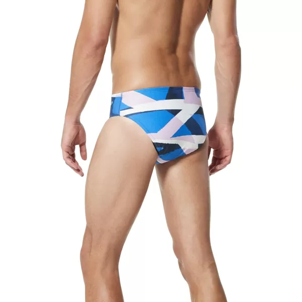 Speedo Mens Swimsuit Brief Endurance Lite Turnz PrintedBluePink