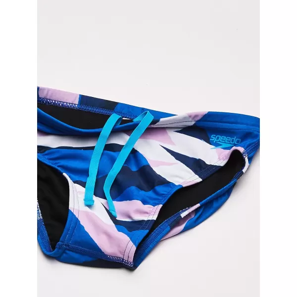 Speedo Mens Swimsuit Brief Endurance Lite Turnz PrintedBluePink