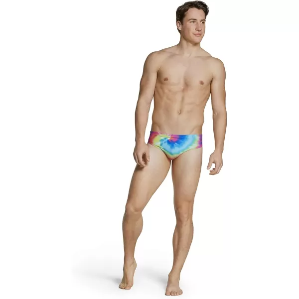 Speedo Mens Swimsuit Brief Endurance Lite Turnz PrintedMulti Tie Dye
