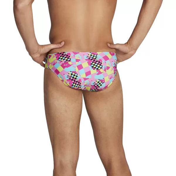 Speedo Mens Swimsuit Brief Endurance Lite Turnz PrintedPinkTurquoise
