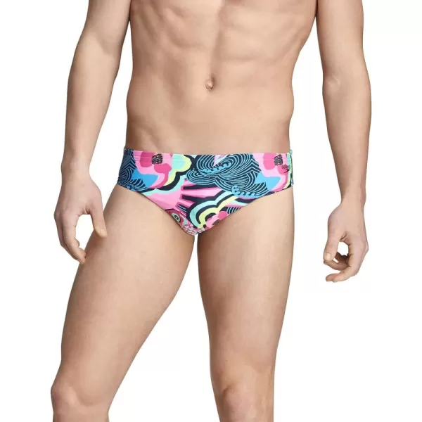 Speedo Mens Swimsuit Brief Endurance Lite Turnz PrintedTrue Blue