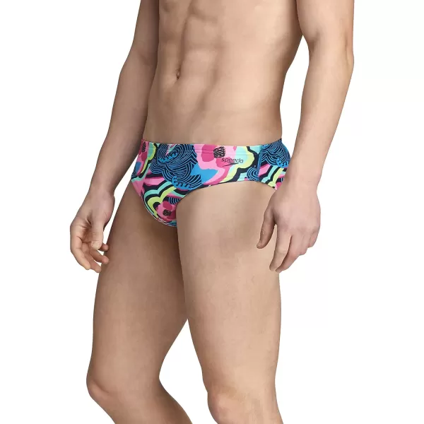 Speedo Mens Swimsuit Brief Endurance Lite Turnz PrintedTrue Blue