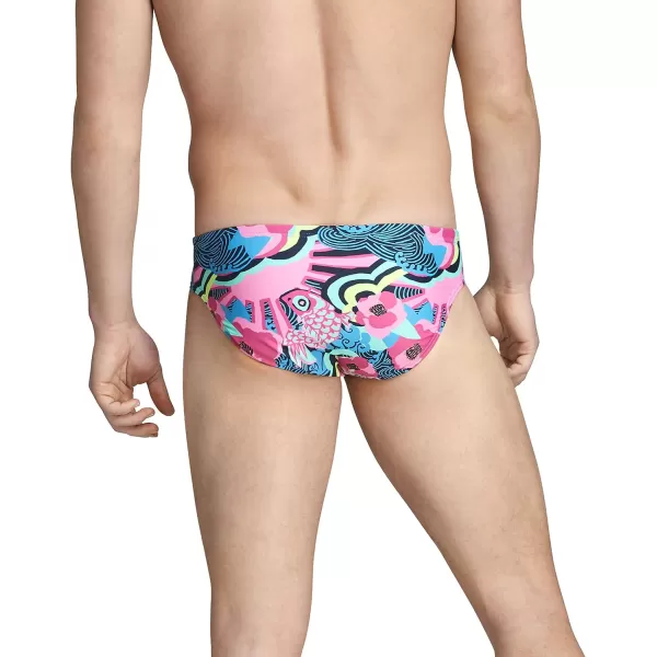 Speedo Mens Swimsuit Brief Endurance Lite Turnz PrintedTrue Blue