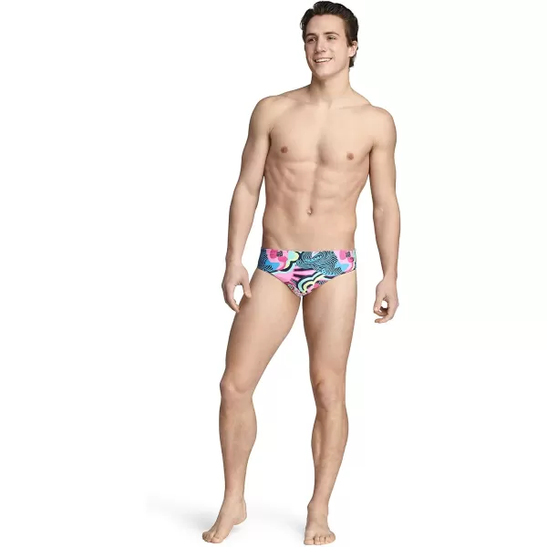 Speedo Mens Swimsuit Brief Endurance Lite Turnz PrintedTrue Blue