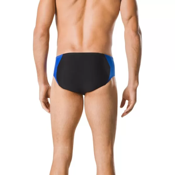 Speedo Mens Swimsuit Brief Endurance Splice Team ColorsBlackBlue Spark