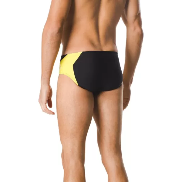 Speedo Mens Swimsuit Brief Endurance Splice Team ColorsBlackYellow Spark