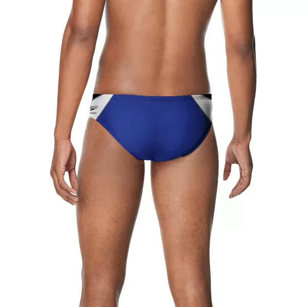 Speedo Mens Swimsuit Brief Endurance Splice Team ColorsEdge BlackBlue
