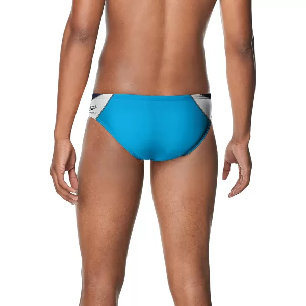 Speedo Mens Swimsuit Brief Endurance Splice Team ColorsEdge NavyLight Blue