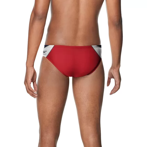 Speedo Mens Swimsuit Brief Endurance Splice Team ColorsEdge NavyRed