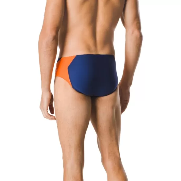 Speedo Mens Swimsuit Brief Endurance Splice Team ColorsNavyOrange Spark