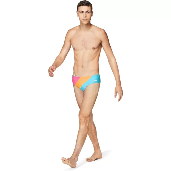 Speedo Mens Swimsuit Brief Endurance The OnePink Glo Block